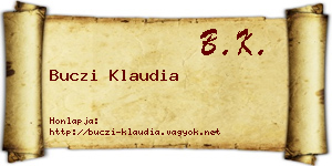 Buczi Klaudia névjegykártya